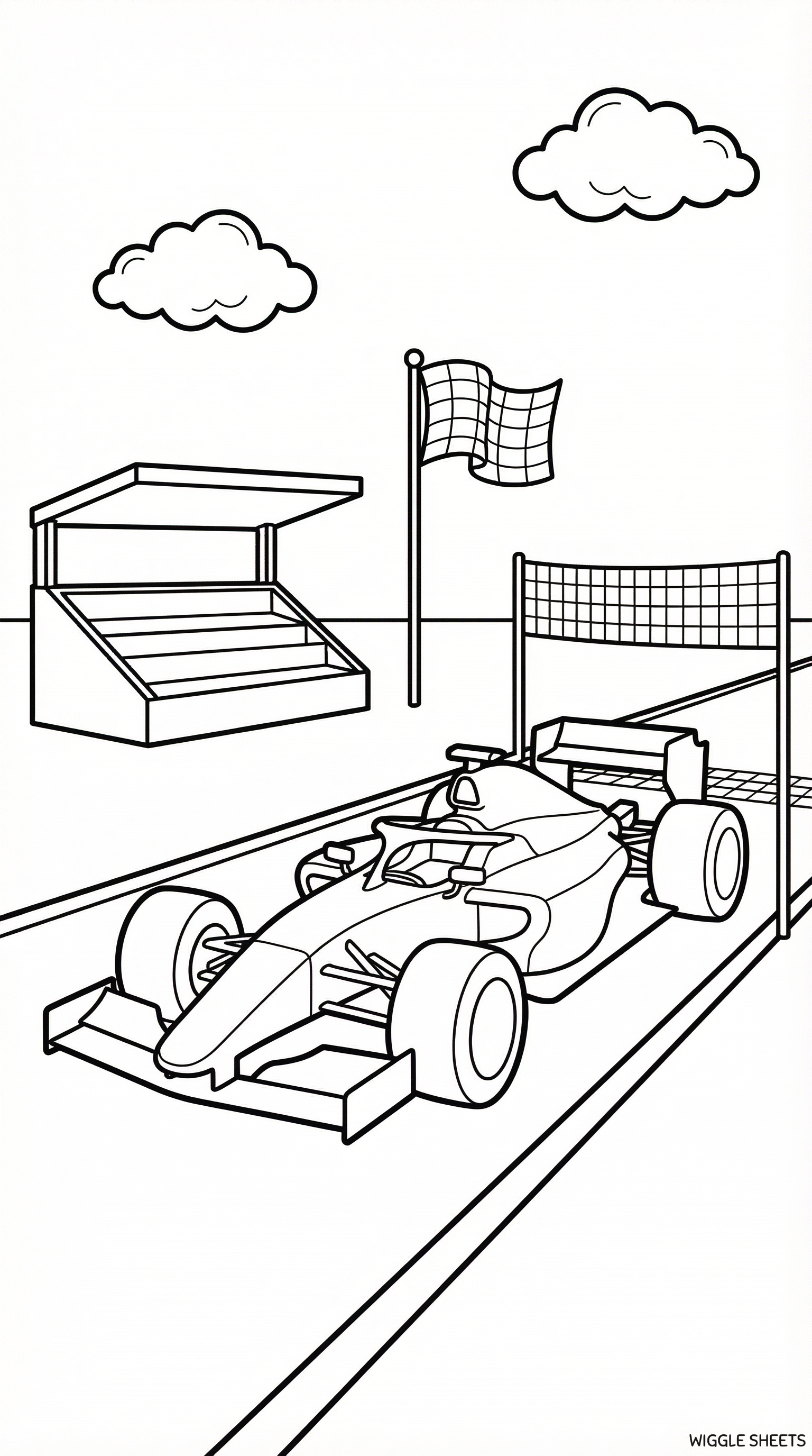 F1 Race Car Coloring Page